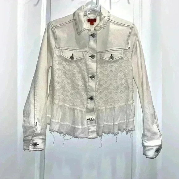 Scully Jackets & Blazers - Scully Denim & Lace White Jacket